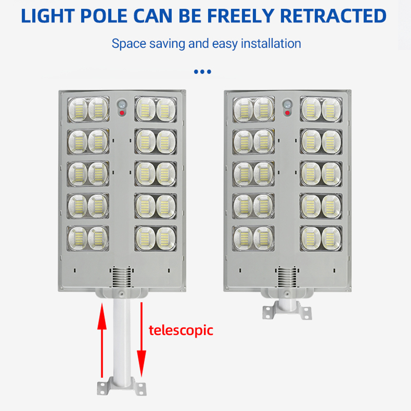 100w 200w 300w ทั้งหมดในไฟถนน LED พลังงานแสงอาทิตย์หนึ่งเดียวพร้อมเสาไฟยืดไสลด์