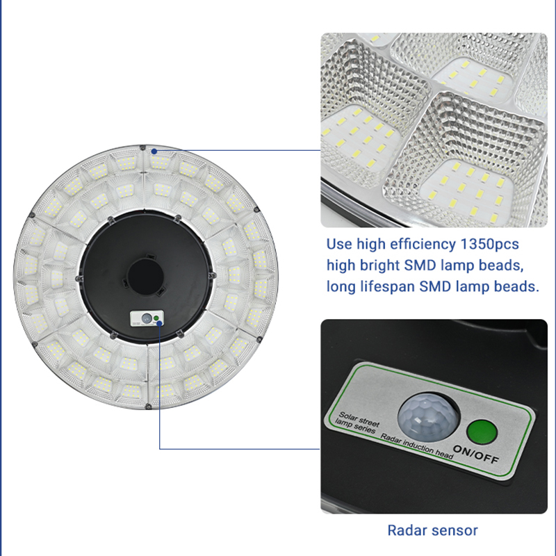 ทรงกลม Ufo Solar Light โคมไฟถนนพลังงานแสงอาทิตย์แบบกันน้ำกลางแจ้ง