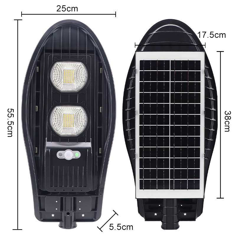 เซนเซอร์จับความเคลื่อนไหวอุตสาหกรรม 50W 100W 150W 200W ไฟถนนพลังงานแสงอาทิตย์