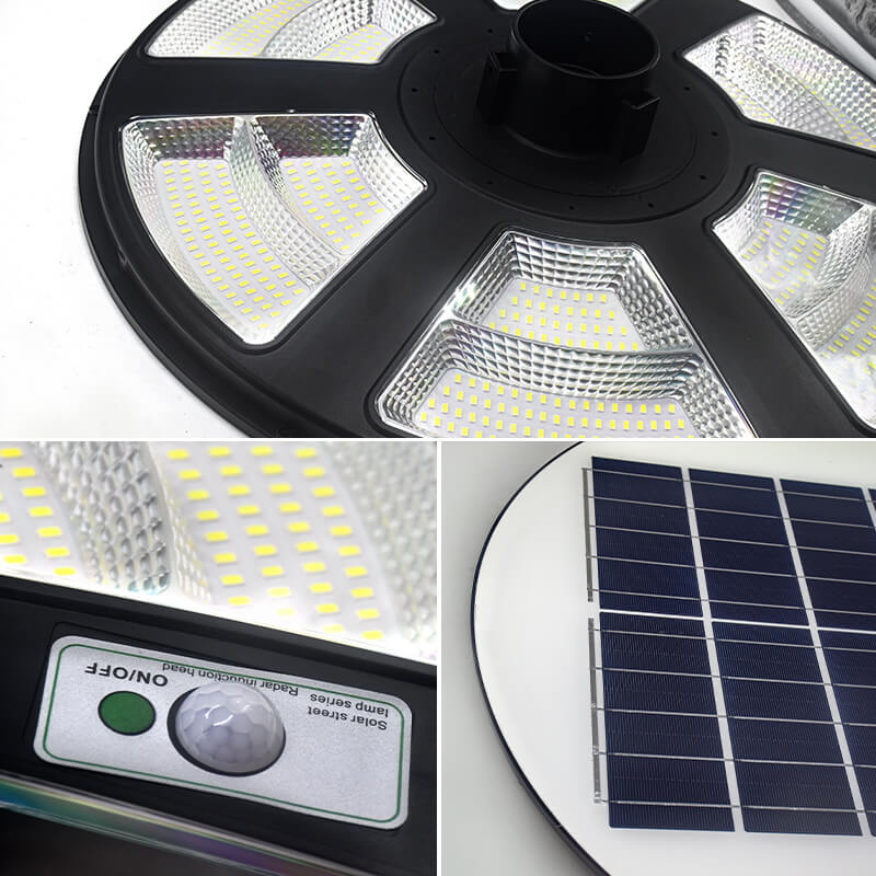 ไฟสวนพลังงานแสงอาทิตย์แบบถอดได้กันน้ำ LED 600W UFO Solar Street Light